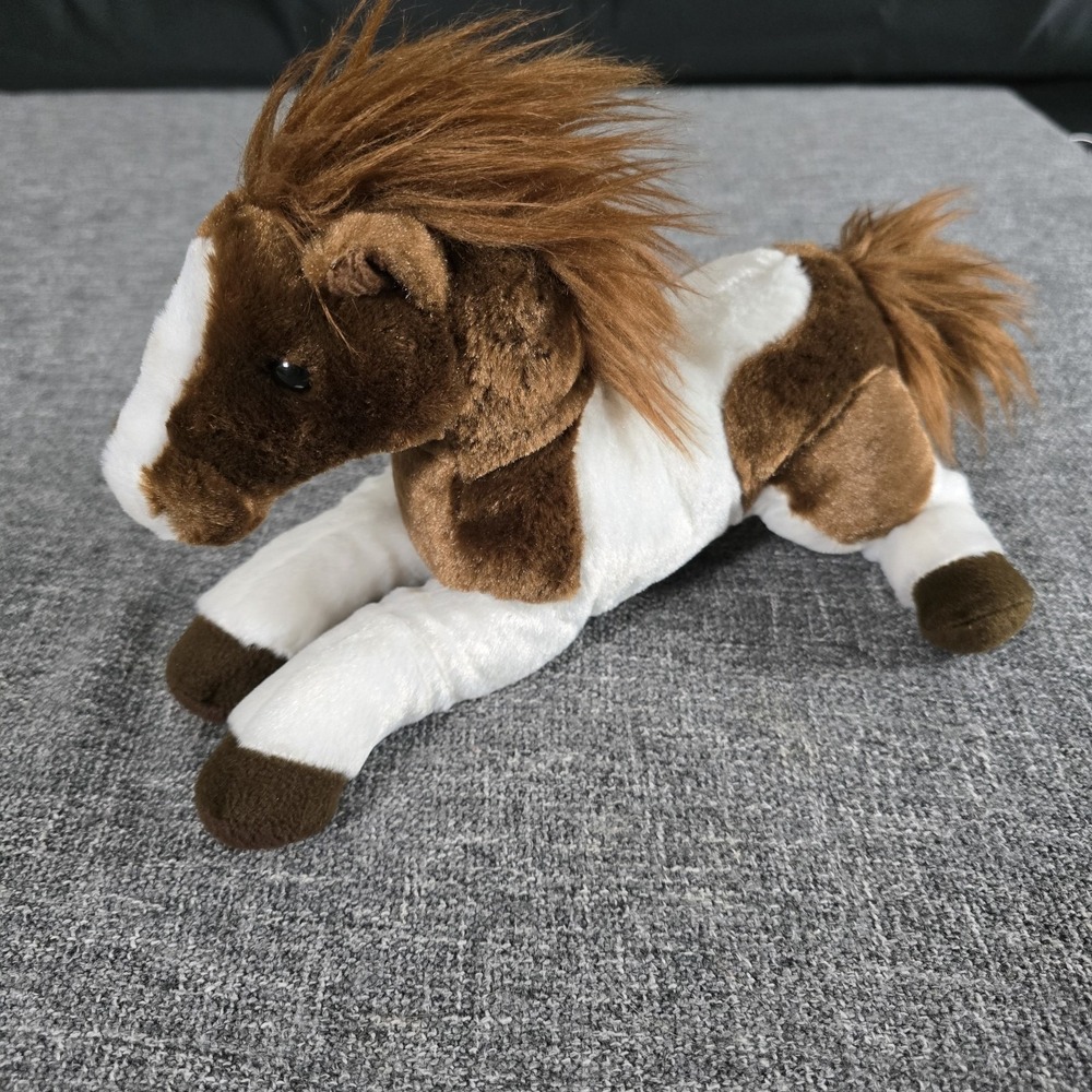 AURORA World Tola Horse 12" Plush Toy Stuffed Animal Brown White Flopsies